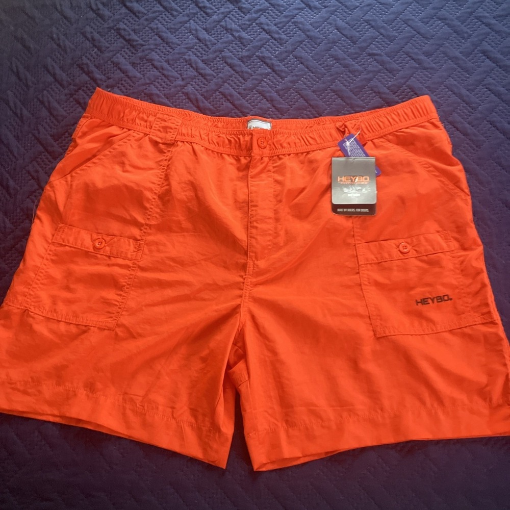 Heybo Shorts 3XL‎ Mens NWT Bay Short Orange 100% Nylon Outdoor